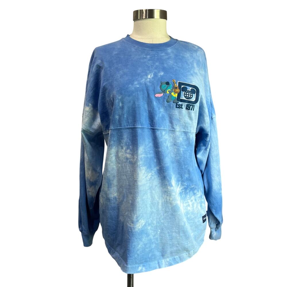 Walt Disney World Stitch Hawaiian Vacation Blue Tie Dye Spirit Jersey Size XS